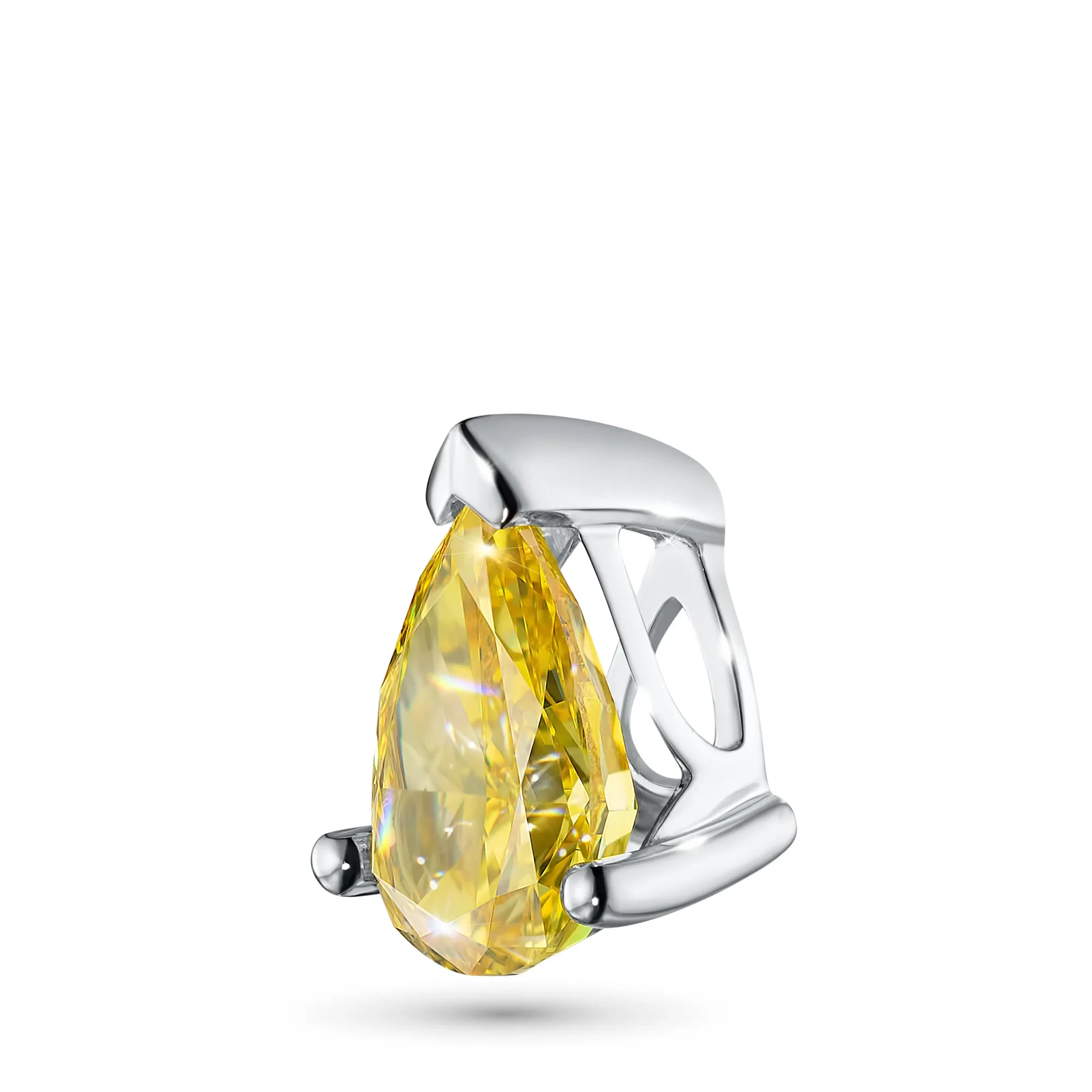 14K White Gold Pendant with 1 Pear-Cut Lab-Created Diamond 1.066 CT.TW