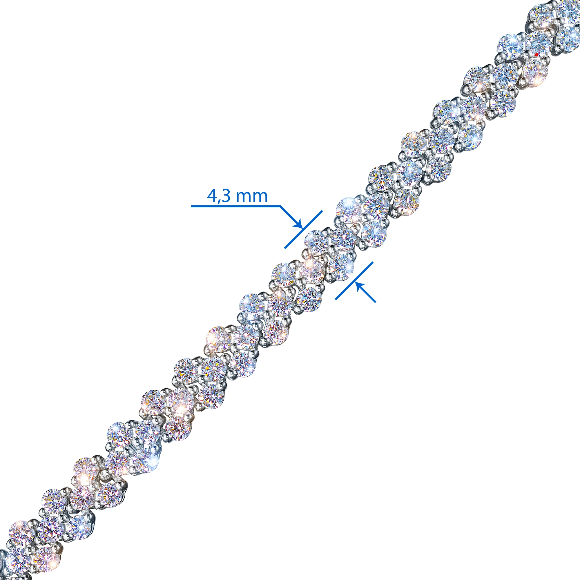 14K White Gold Bracelet with 142 Round-Cut Lab-Created Diamonds 3.391 CT.TW