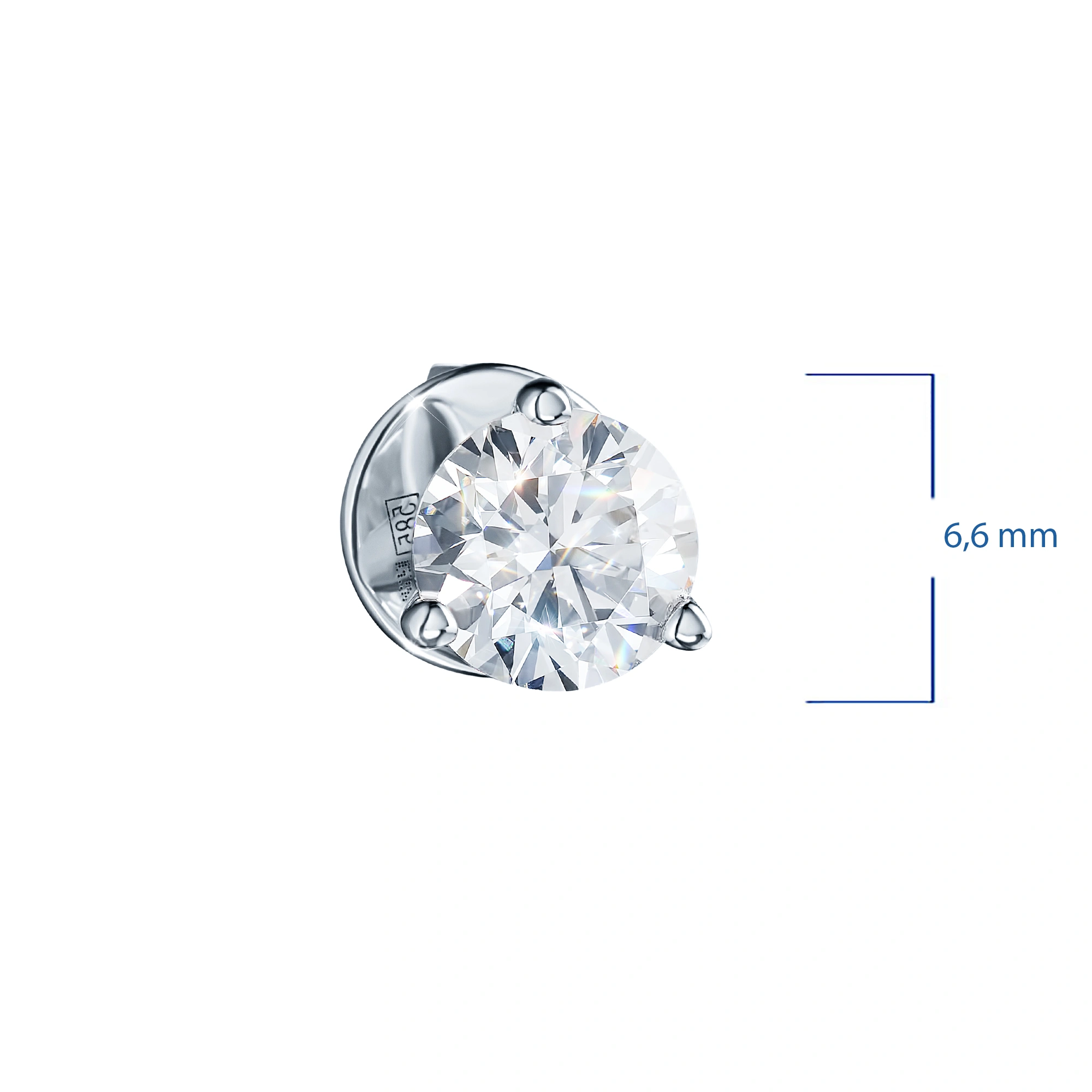 14K White Gold Earring Studs with 2 Round-Cut Lab-Created Diamonds 1.425 CT.TW