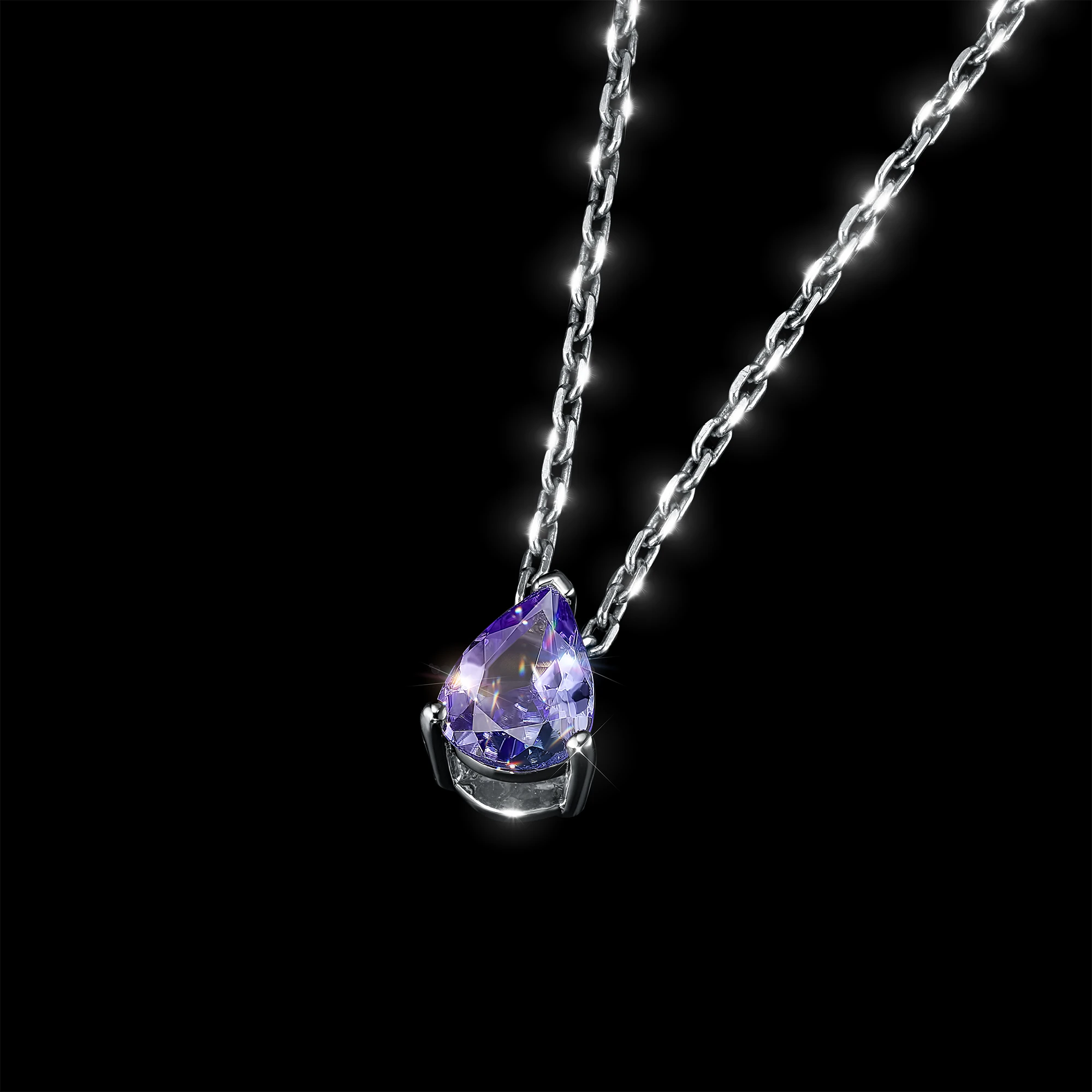 Sterling Silver Pendant with 1 Pear-Cut Tanzanite 0.633 CT.TW - изображение 12