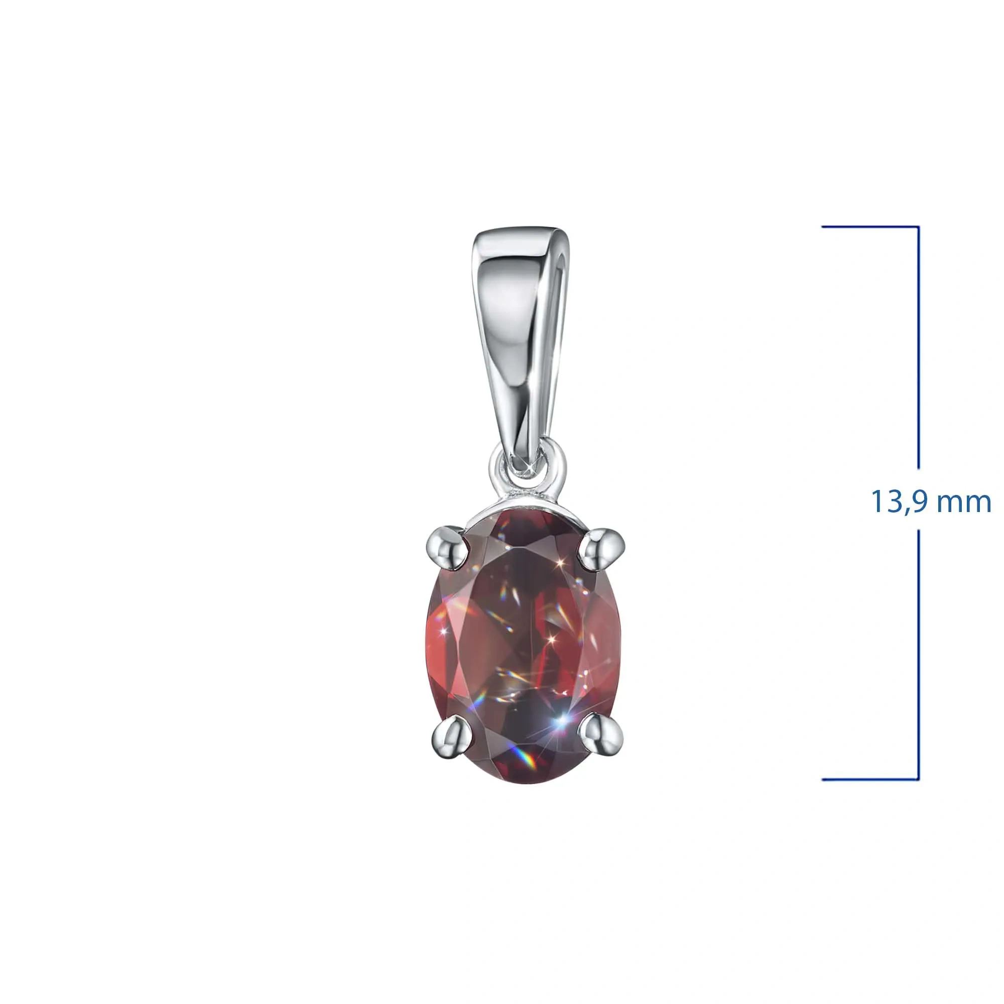 Sterling Silver Pendant with 1 Oval-Cut Garnet 1.434 CT.TW