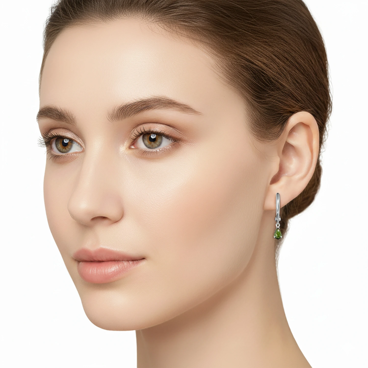 Sterling Silver Earrings with 2 Pear-Cut Chromdiopsides 1.502 CT.TW - изображение 12