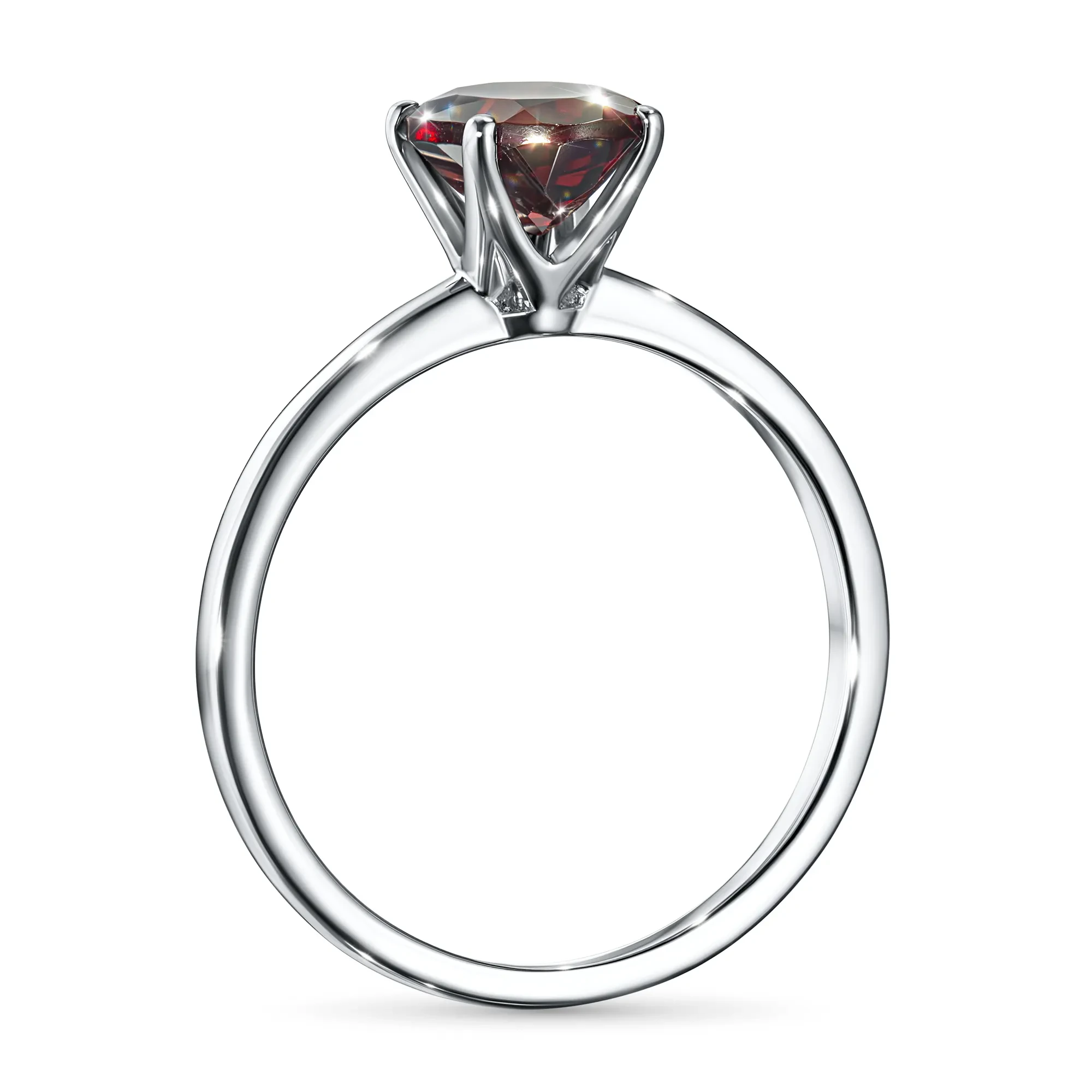 Sterling Silver Ring with 1 Oval-Cut Garnet 1.57 CT.TW