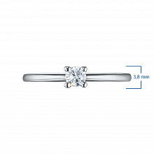 14K White Gold Ring with 1 Round-Cut Lab-Created Diamond 0.53 CT.TW