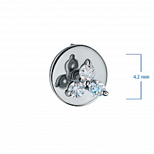 Sterling Silver Earring Studs with 6 Round-Cut Lab-Created Diamonds 0.144 CT.TW