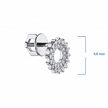 White Gold Earring Studs with 60 Round-Cut Diamonds 0.406 CT.TW