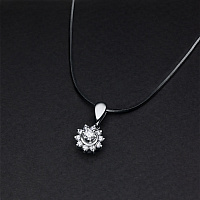14K White Gold Pendant with 11 Round-Cut Lab-Created Diamonds 0.557 CT.TW - изображение 4
