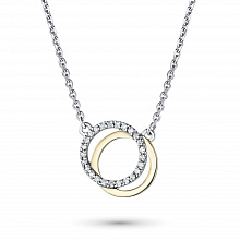 14K White and Yellow Gold Necklace with 25 Round-Cut Lab-Created Diamonds 0.158 CT.TW