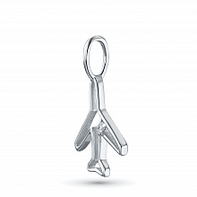 14K White Gold Pendant with 1 Round-Cut Lab-Created Diamond 0.007 CT.TW