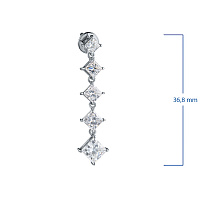 14K White Gold Earring Studs with 10 Princess-Cut Lab-Created Diamonds 5.086 CT.TW - изображение 2