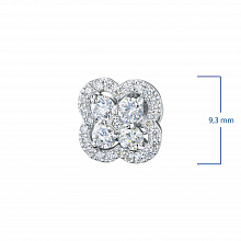 Sterling Silver Earring Studs with 58 Round-Cut Lab-Created Diamonds 0.963 CT.TW