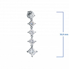 14K White Gold Earring Studs