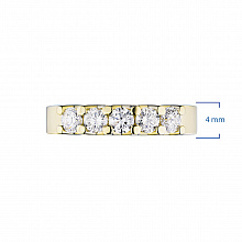 Yellow Gold Ring with 5 Round-Cut Lab-Created Diamonds 1.059 CT.TW