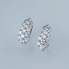 14K White Gold Earrings with 32 Round-Cut Lab-Created Diamonds 1.798 CT.TW