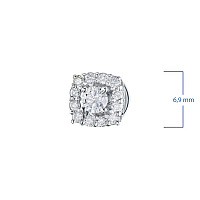 Sterling Silver Earring Studs with 26 Round-Cut Lab-Created Diamonds 0.532 CT.TW - изображение 3