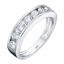 14K White Gold Ring with 7 Round-Cut Lab-Created Diamonds 1.303 CT.TW