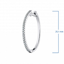 14K White Gold Earrings with 50 Round-Cut Lab-Created Diamonds 0.343 CT.TW