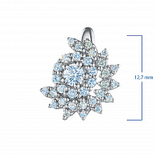 Sterling Silver Earrings with 66 Round-Cut Lab-Created Diamonds 1.037 CT.TW