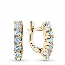 14K Yellow Gold Earrings with 10 Round-Cut Lab-Created Diamonds 1.206 CT.TW