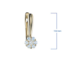 14K Yellow Gold Earrings with 14 Round-Cut Lab-Created Diamonds 0.305 CT.TW - изображение 6