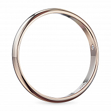 14K Rose Gold Ring with 1 Round-Cut Lab-Created Diamond 0.006 CT.TW