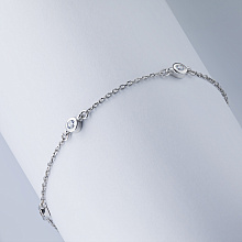 Sterling Silver Bracelet with 3 Round-Cut Lab-Created Diamonds 0.124 CT.TW