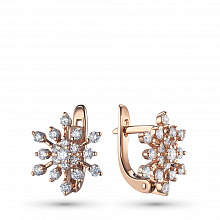 14K Rose Gold Earrings with 38 Round-Cut Lab-Created Diamonds 0.668 CT.TW