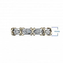 14K White and Yellow Gold Ring with 8 Round-Cut Lab-Created Diamonds 0.098 CT.TW