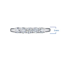 14K White Gold Ring with 5 Round-Cut Lab-Created Diamonds 0.37 CT.TW - изображение 3