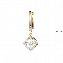 14K Yellow Gold Earrings with 34 Round-Cut Lab-Created Diamonds 0.693 CT.TW