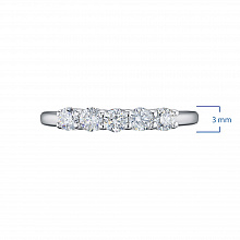14K White Gold Ring with 5 Round-Cut Lab-Created Diamonds 0.393 CT.TW
