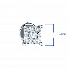 14K White Gold Earring Studs with 18 Round-Cut Lab-Created Diamonds 0.321 CT.TW