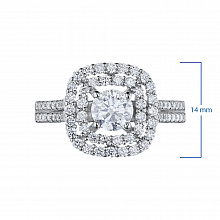 14K White Gold Ring with 99 Round-Cut Lab-Created Diamonds 1.379 CT.TW