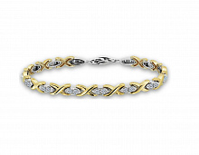 14K White and Yellow Gold Bracelet with 28 Round-Cut Lab-Created Diamonds 1.139 CT.TW