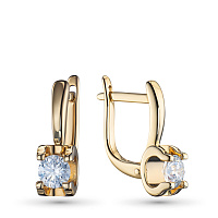 14K Yellow Gold Earrings with 2 Round-Cut Lab-Created Diamonds 1.082 CT.TW - изображение 1