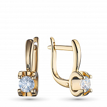 14K Yellow Gold Earrings with 2 Round-Cut Lab-Created Diamonds 1.082 CT.TW