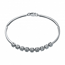 14K White Gold Bracelet with 63 Round-Cut Lab-Created Diamonds 1.128 CT.TW