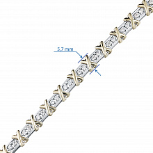 14K White and Yellow Gold Bracelet with 40 Round-Cut Lab-Created Diamonds 0.858 CT.TW
