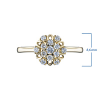 14K Yellow Gold Ring with 13 Round-Cut Lab-Created Diamonds 0.241 CT.TW - изображение 2