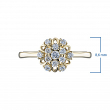 14K Yellow Gold Ring with 13 Round-Cut Lab-Created Diamonds 0.289 CT.TW
