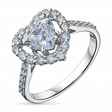 14K White Gold Ring with 27 Round-Cut Lab-Created Diamonds 1.92 CT.TW
