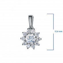 14K White Gold Pendant with 11 Round-Cut Lab-Created Diamonds 0.694 CT.TW