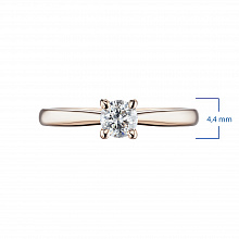 14K Rose Gold Ring with 1 Round-Cut Lab-Created Diamond 0.545 CT.TW