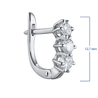 14K White Gold Earrings with 6 Round-Cut Lab-Created Diamonds 1.127 CT.TW - изображение 2