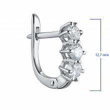 14K White Gold Earrings with 6 Round-Cut Lab-Created Diamonds 1.031 CT.TW