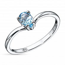 Sterling Silver Ring with 1 Pear-Cut Topaz 0.445 CT.TW