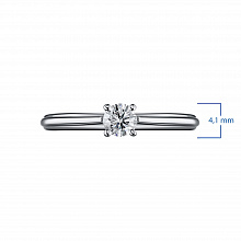 Sterling Silver Ring with 1 Round-Cut Lab-Created Diamond 0.284 CT.TW