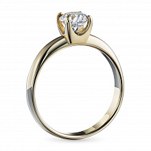 14K Yellow Gold Ring with 1 Round-Cut Lab-Created Diamond 0.36 CT.TW