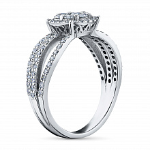 14K White Gold Ring with 91 Round-Cut Lab-Created Diamonds 0.812 CT.TW