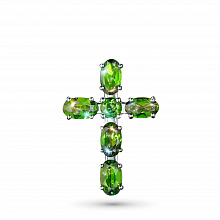 Sterling Silver Pendant with 6 Round-Cut Chromdiopsides 1.276 CT.TW